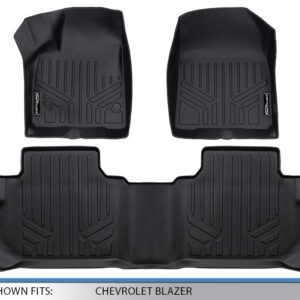 MAXLINER Custom Fit Floor Mats 2 Row Liner Set Black Compatible with 2019-2022 Chevrolet Blazer