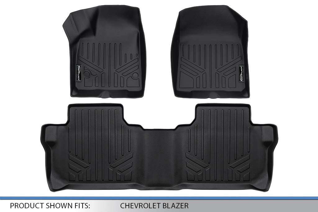 MAXLINER Custom Fit Floor Mats 2 Row Liner Set Black Compatible with 2019-2022 Chevrolet Blazer