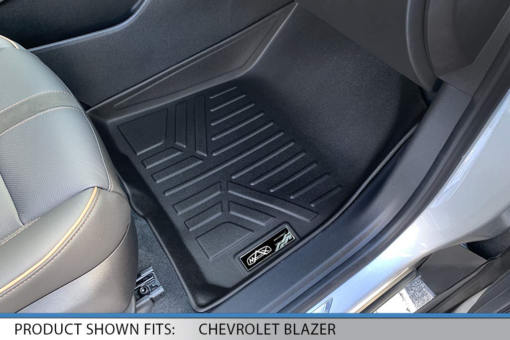 MAXLINER Custom Fit Floor Mats 2 Row Liner Set Black Compatible with 2019-2022 Chevrolet Blazer