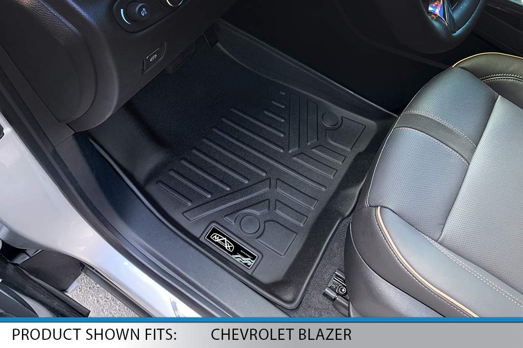 MAXLINER Custom Fit Floor Mats 2 Row Liner Set Black Compatible with 2019-2022 Chevrolet Blazer