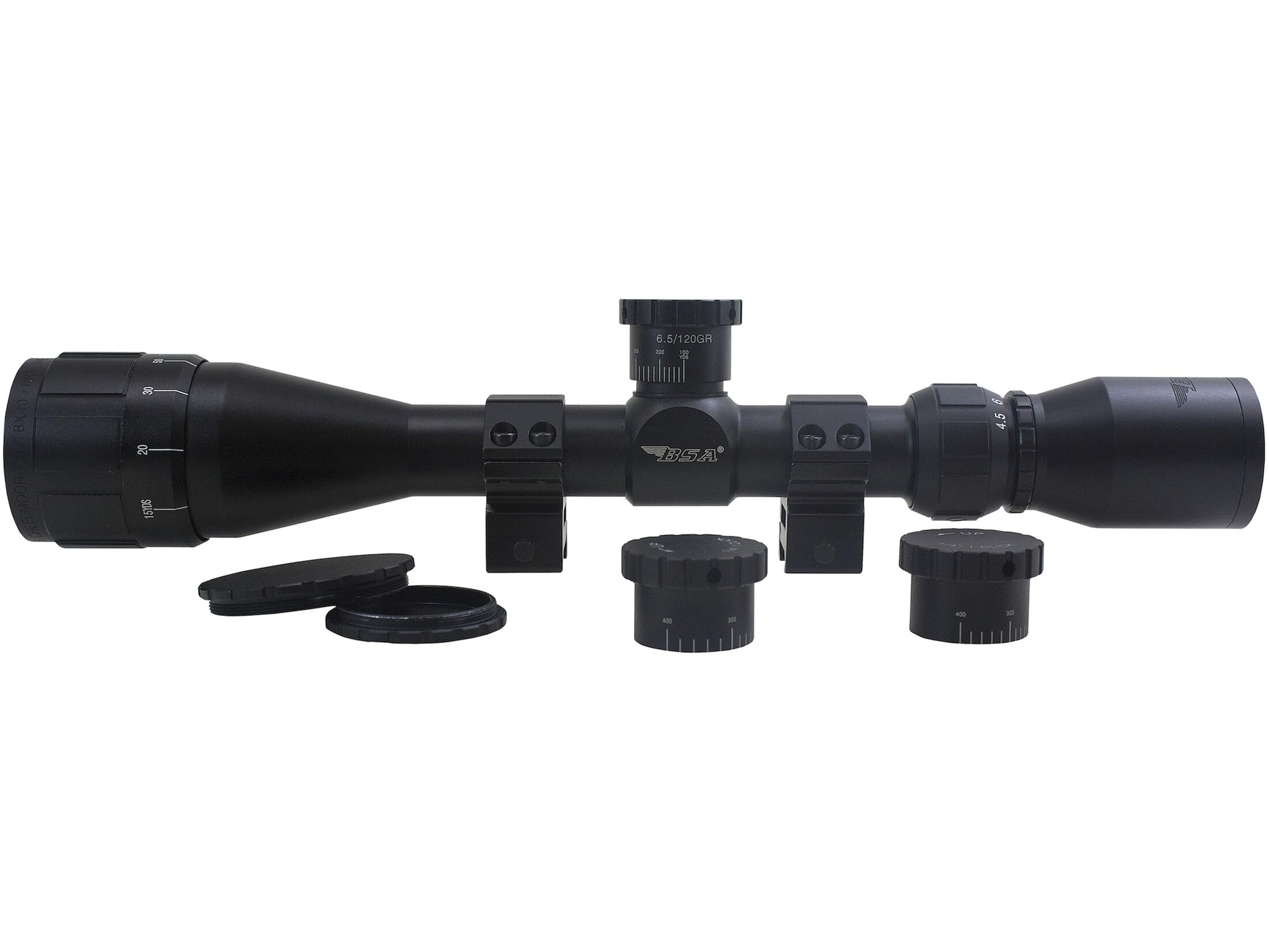 BSA Optics Sweet 6.5 Creedmoor 4.5X-18X, 40mm AO, Weaver Rings, black, one size (6.5-4.518X40AOWRTB)