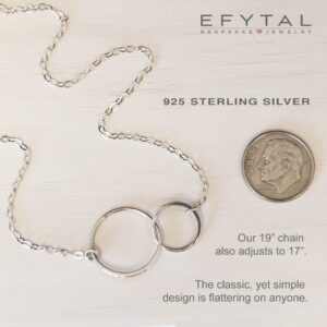 EFYTAL Sister Necklaces, 925 Sterling Silver 2 Circle Necklace for Women, Sister Necklace Gifts from Sister, Gifts for Sisters from Sisters, Sister Birthday Gifts from Sister