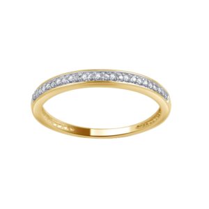 0.05 carat round diamond wedding band & stackable set in 10k gold