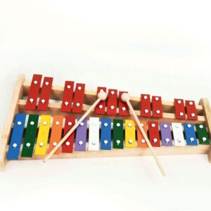 Professional Wooden Soprano Full Size Colorful Glockenspiel Xylophone with 27 Metal Keys for Adults & Kids