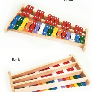 Professional Wooden Soprano Full Size Colorful Glockenspiel Xylophone with 27 Metal Keys for Adults & Kids