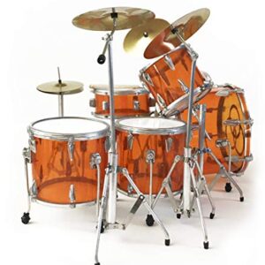 FanMerch Drum Kit Led Zeppelin, John Bonham, Tribute Vistalite Transparent Amber Mini Drum Set Replica Collectible