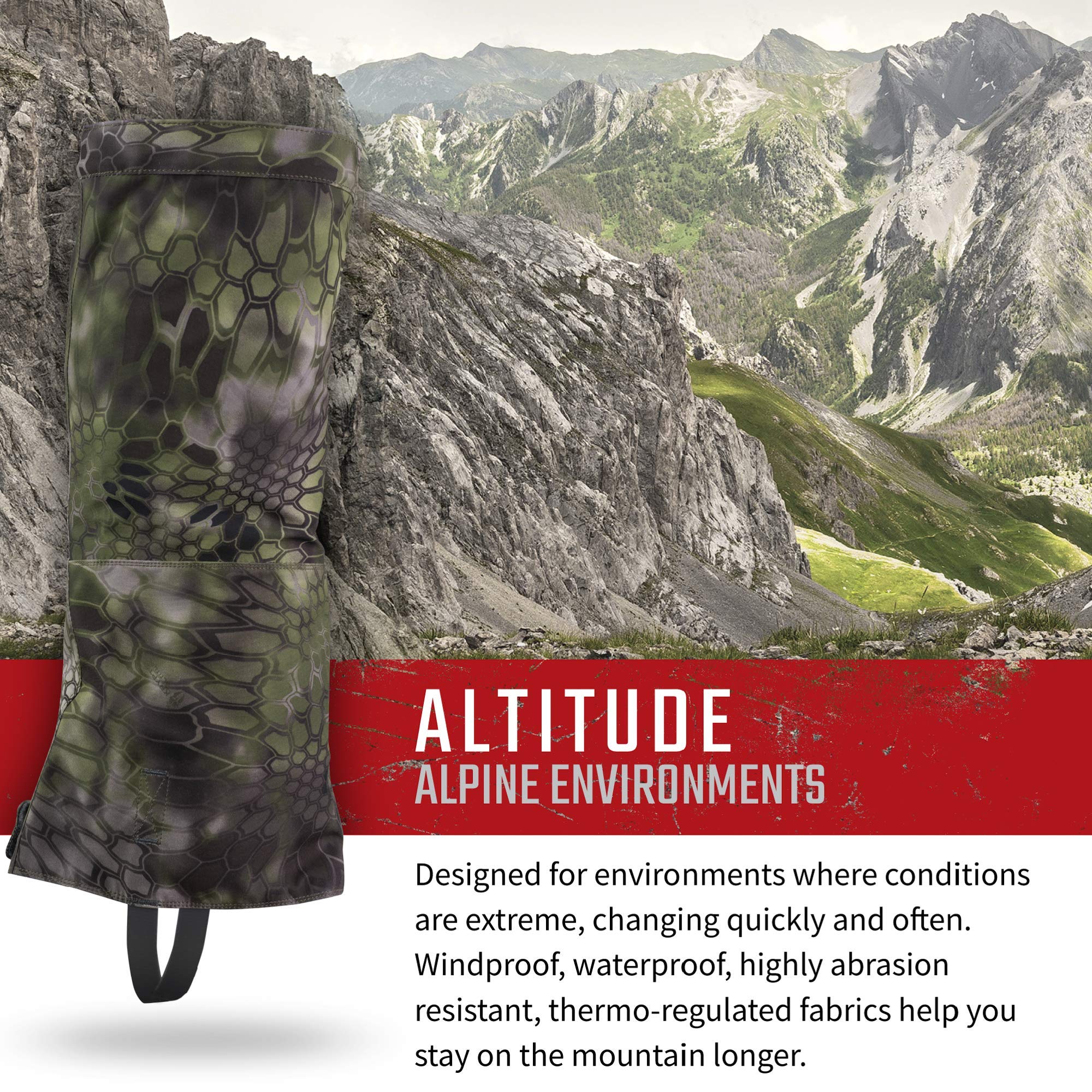 Kryptek Altitude Collection, Takur Gaiter, Waterproof Camo Boot Cover