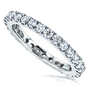 kobelli 1ct lab grown diamond eternity gold band - white-gold / 5.5