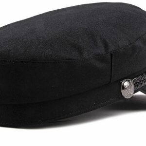 Brcus Men Women Yacht Captain Sailor Hat Newsboy Cabbie Baker Boy Peaked Beret Cap Black