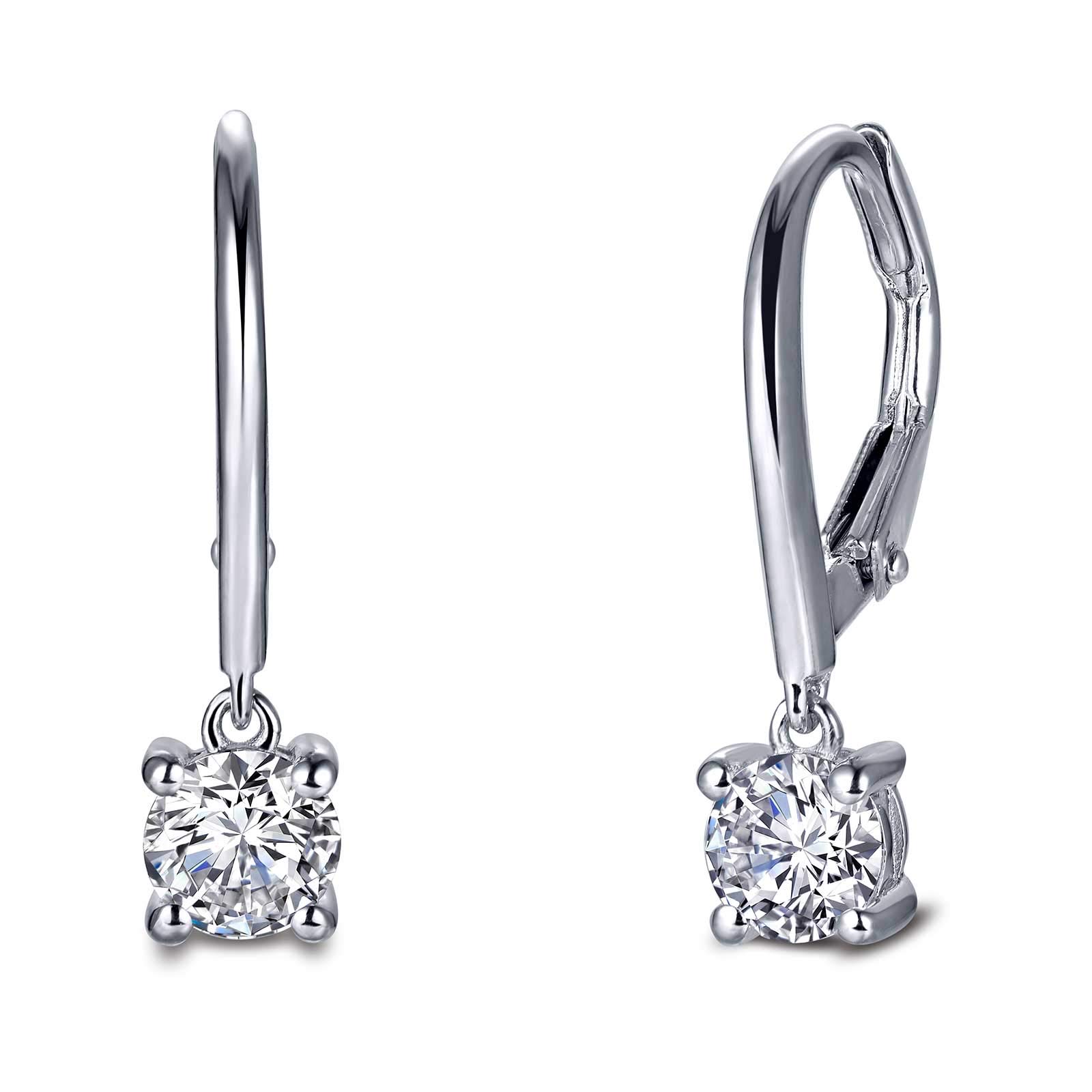 Lafonn Classic Platinum-Plated Simulated Diamond Earrings (0.92 CTTW)