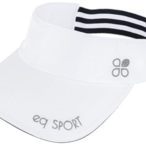 EQ SPORT Sun Visors for Women and Men - Stretchy Elastic Band Golf and Tennis Visors for Women - White Sport Visor Hats