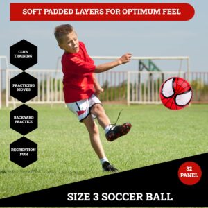 ATHLECTI Spiderman Soccer Ball Kids Size 3 Upgraded