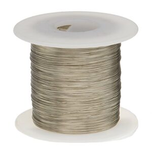 tinned copper wire, buss wire, 14 awg, 0.0641" diameter, silver (copper, 25 ft)