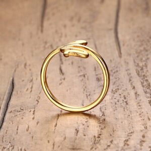 Ximi Jewelry Stainless Steel Fashion Snake Rings for Womens,Gold Plated,Size6-8 (8)