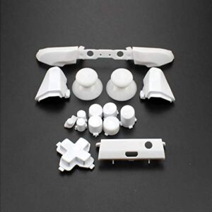 RB LB Bumper RT LT Trigger Buttons Mod Kit for Xbox One S Slim Controller Analog Stick Dpad Solid &Chorme (Solid White)