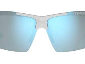 Tifosi Optics Track Sunglasses (White/Black, Smoke Bright Blue)