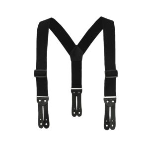 welch, wk-3854y-lef-blk, tuff stuff work suspenders for men and women - button on pants, heavy duty 2" wide elastic, adjustable strap, for jeans, pants, and trousers, size medium, black