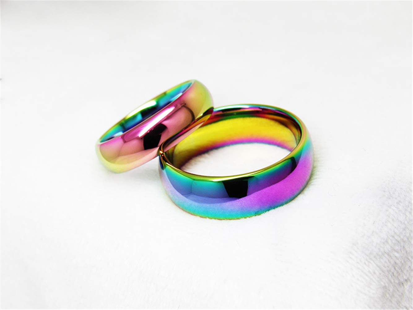 Fashion Month 5mm Tungsten Carbide Ring Rainbow Gay Lesbian Wedding Engagement Colorful LGBT Pride Band Size 7