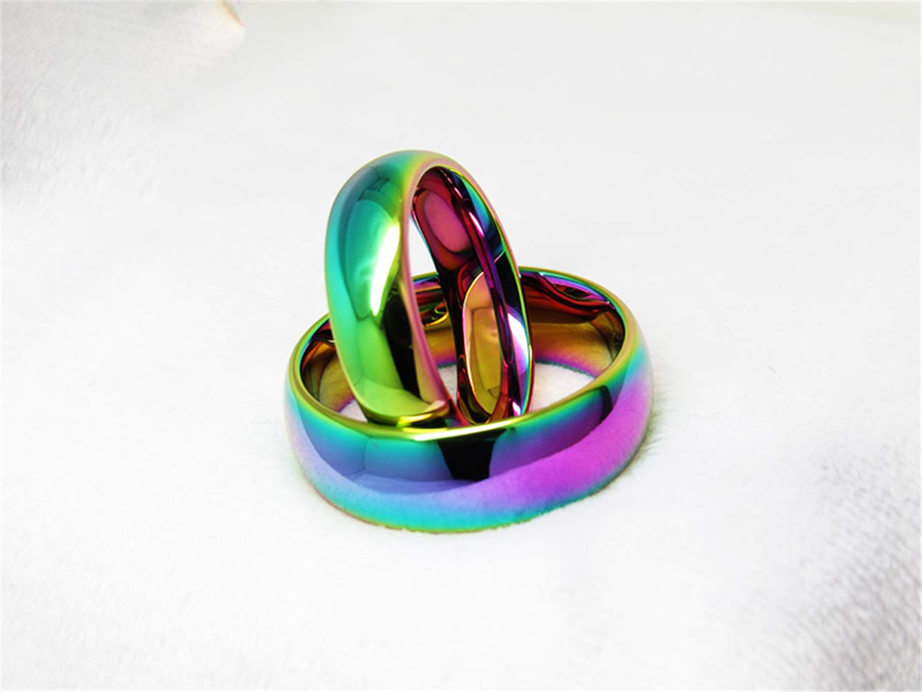 Fashion Month 5mm Tungsten Carbide Ring Rainbow Gay Lesbian Wedding Engagement Colorful LGBT Pride Band Size 7