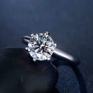 TenFit Jewelry 6 Prongs Elegant 4ct Round Cushion Cut Solitaire Halo Simulated Diamond Anniversary Wedding Ring