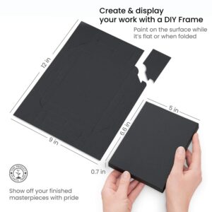 ARTEZA Black Sketch Paper Foldable Canvas Pad, 5x6.6 Inches, 20 Sheets, DIY Frame