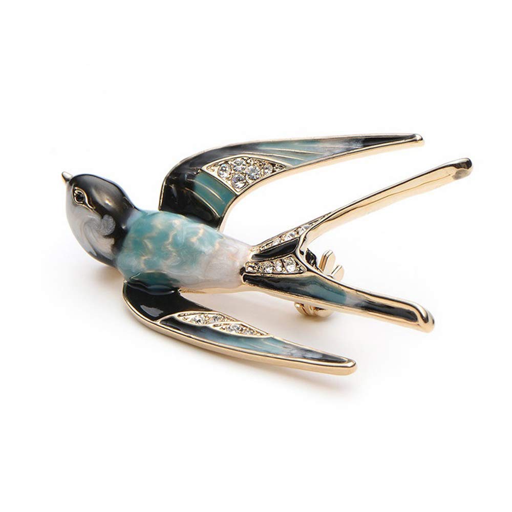 Comelyjewel Premium Lovely Crystal Swallow Animal Brooch Bird Lapel Pin Badge Women Jewelry