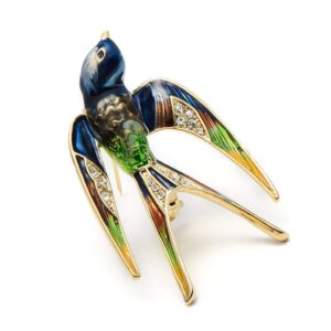 Comelyjewel Premium Lovely Crystal Swallow Animal Brooch Bird Lapel Pin Badge Women Jewelry