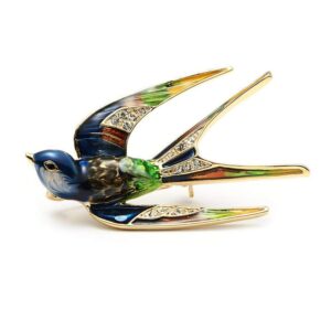 Comelyjewel Premium Lovely Crystal Swallow Animal Brooch Bird Lapel Pin Badge Women Jewelry