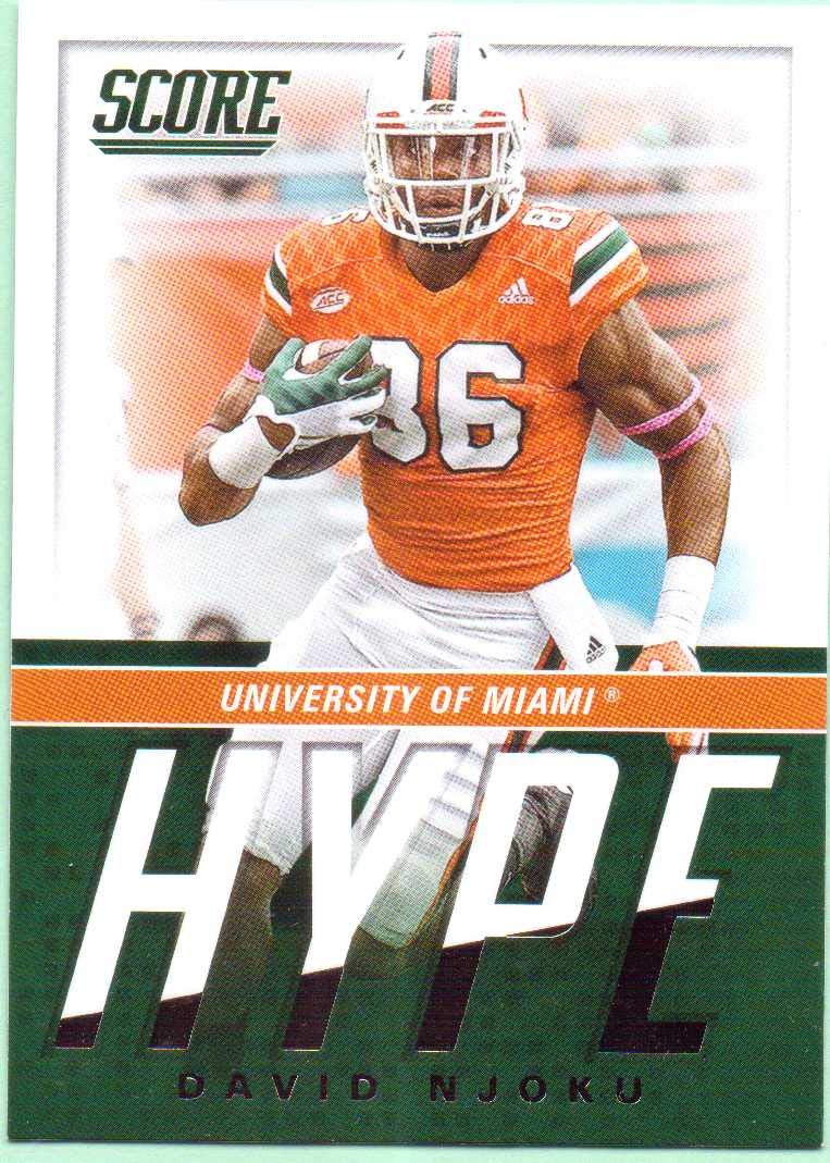 David Njoku 2017 Score Hype Rookie #9 - Cleveland Browns, Miami Hurricanes