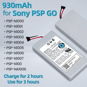 OSTENT 3.7V 930mAh Rechargeable Battery Pack Replacement for Sony PSP GO PSP-N1000/N1001/N1002/N1003/N1004