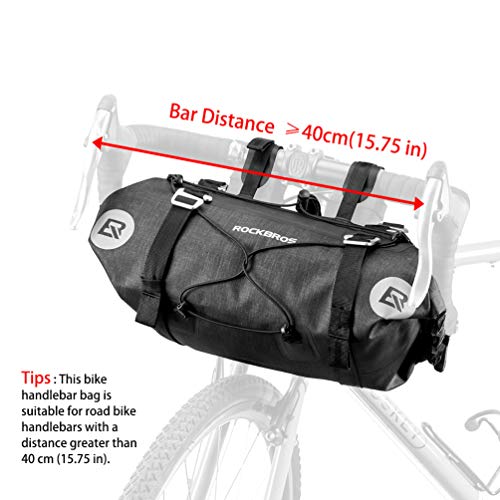 ROCKBROS Bikepacking Bike Handlebar Bag 7L-14L Waterproof Large Dry Pack Bicycle Front Bag Roll for MTB Mountain Road Drop-bar Bikes Bar