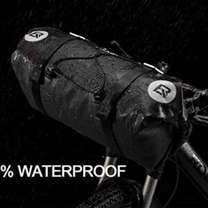 ROCKBROS Bikepacking Bike Handlebar Bag 7L-14L Waterproof Large Dry Pack Bicycle Front Bag Roll for MTB Mountain Road Drop-bar Bikes Bar