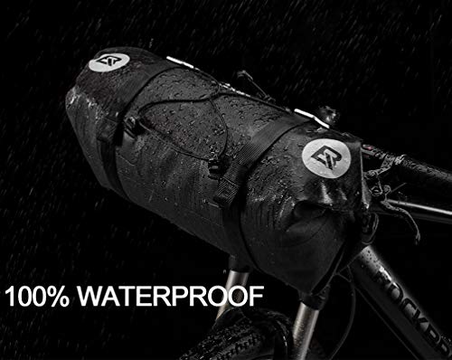 ROCKBROS Bikepacking Bike Handlebar Bag 7L-14L Waterproof Large Dry Pack Bicycle Front Bag Roll for MTB Mountain Road Drop-bar Bikes Bar