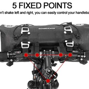 ROCKBROS Bikepacking Bike Handlebar Bag 7L-14L Waterproof Large Dry Pack Bicycle Front Bag Roll for MTB Mountain Road Drop-bar Bikes Bar