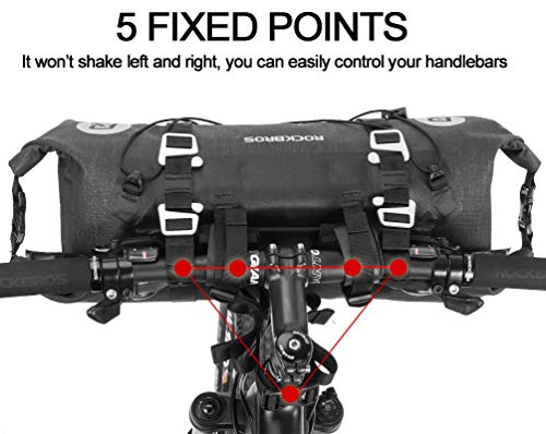 ROCKBROS Bikepacking Bike Handlebar Bag 7L-14L Waterproof Large Dry Pack Bicycle Front Bag Roll for MTB Mountain Road Drop-bar Bikes Bar