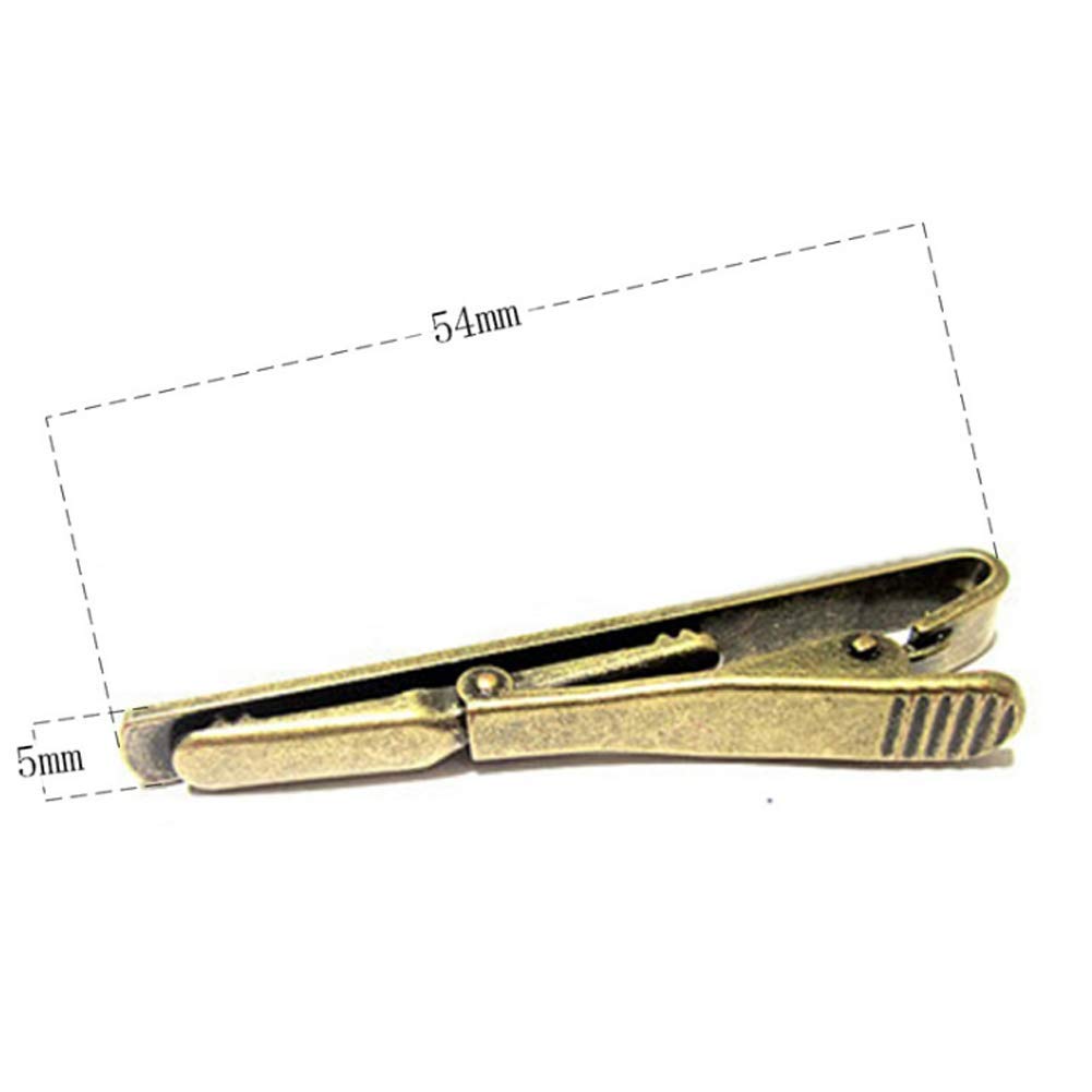 3 Pcs Mens Tie Clips 2.1 Inch Metal Tie Bar Clip Tie Tack Accessories for Anniversaries, Wedding and Business (Antique Bronze)