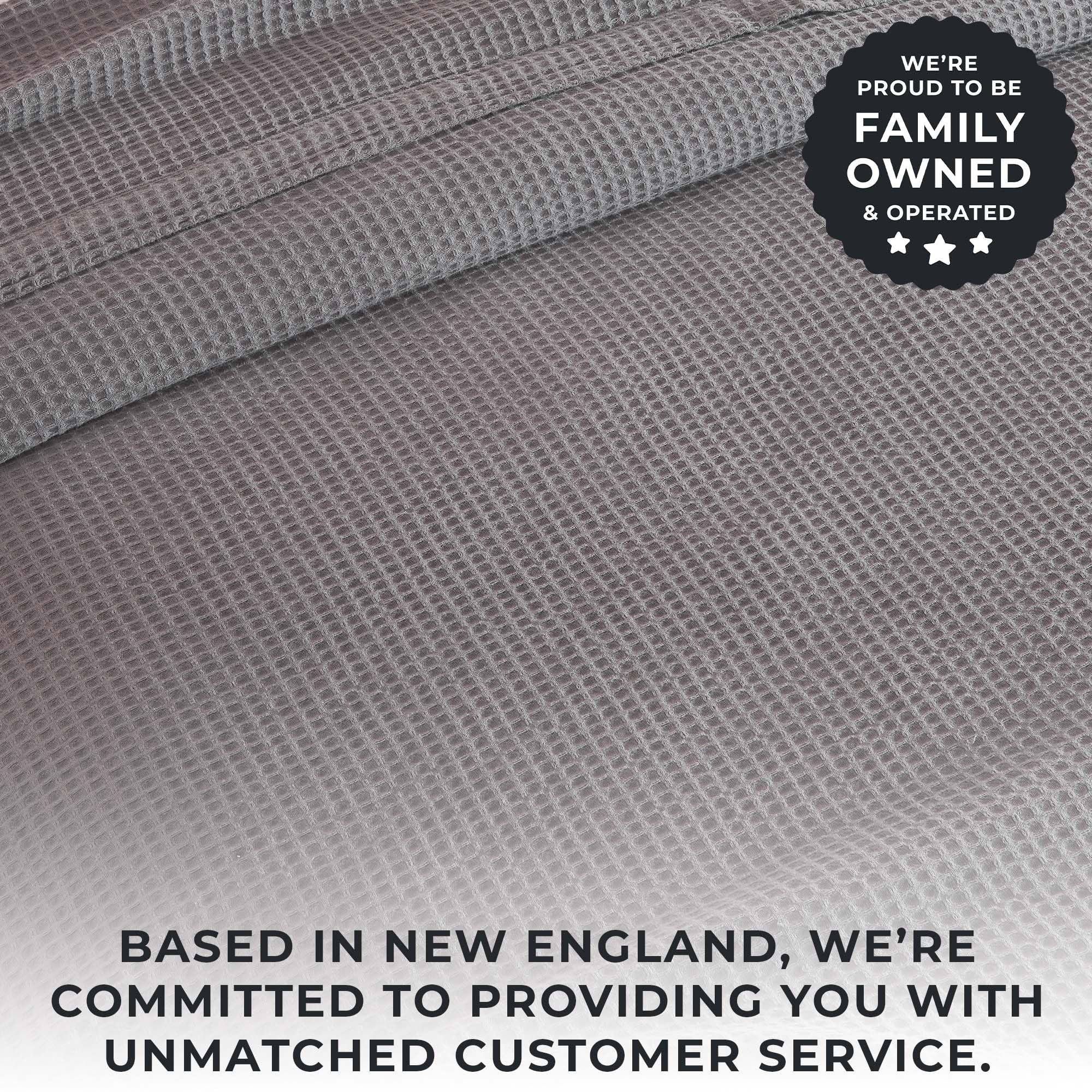 100% Cotton Blanket for Full Queen Size Bed - Grey Waffle Weave Lightweight Summer Bed Blanket - 90x90in Prewashed Breathable, Woven, Layering Blanket (Full/Queen, Dark Grey)