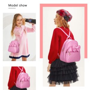 KL928 Girls Bowknot Polka Dot Cute Mini Backpack Small Daypacks Convertible Shoulder Bag Purse for Women