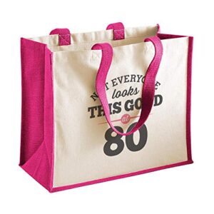 design, invent, print! 80th birthday keepsake gift bag present for women age 80 novelty shopping tote eighty 16.5 x 13 x 7.5 inches