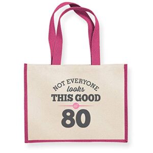 Design, Invent, Print! 80th Birthday Keepsake Gift Bag Present for Women Age 80 Novelty Shopping Tote Eighty 16.5 x 13 x 7.5 inches