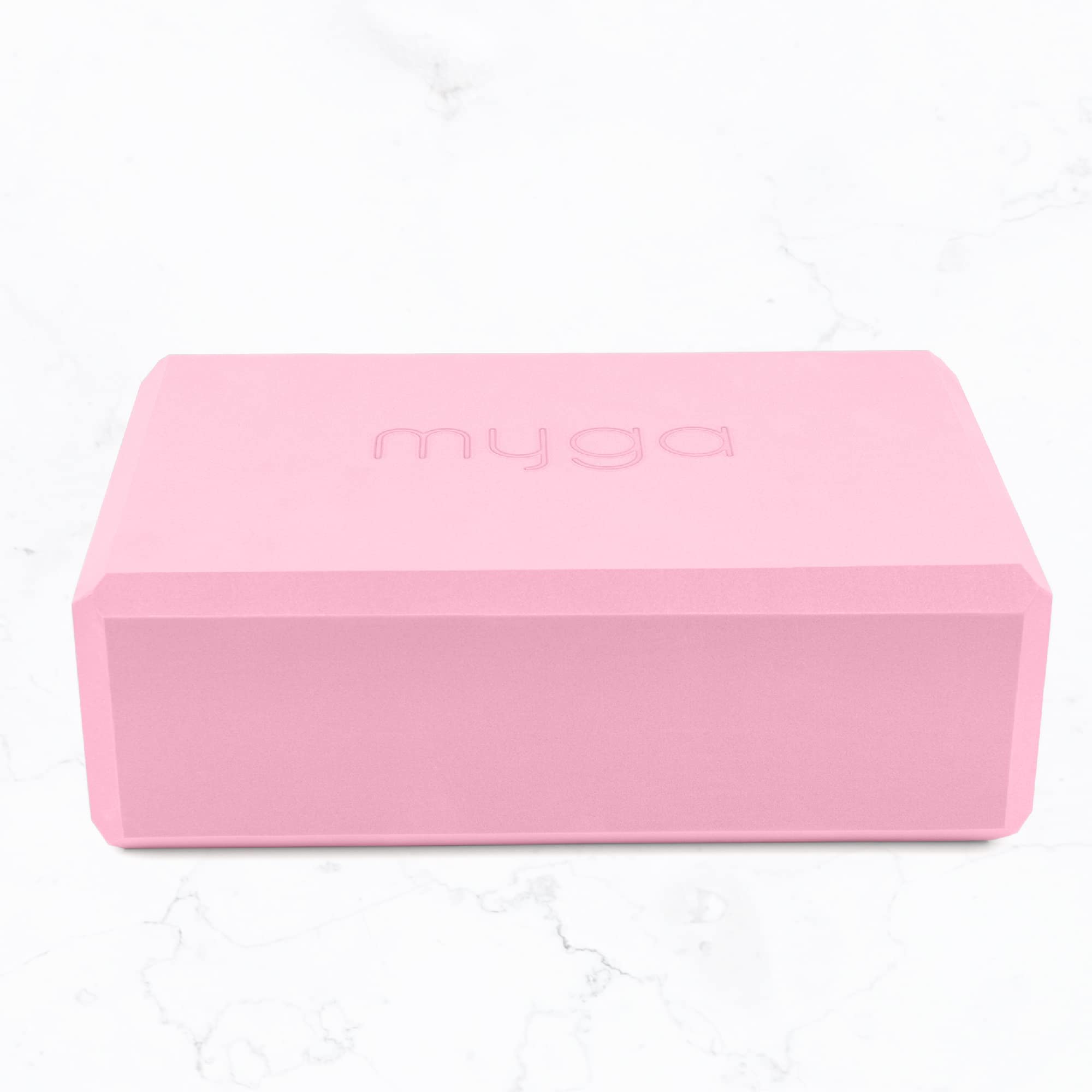 Myga High Density, Soft Cork Yoga Block (Dusty Pink) - Lightweight, Non-Slip, Portable and Odor Resistant Stretching Blocks for Splits