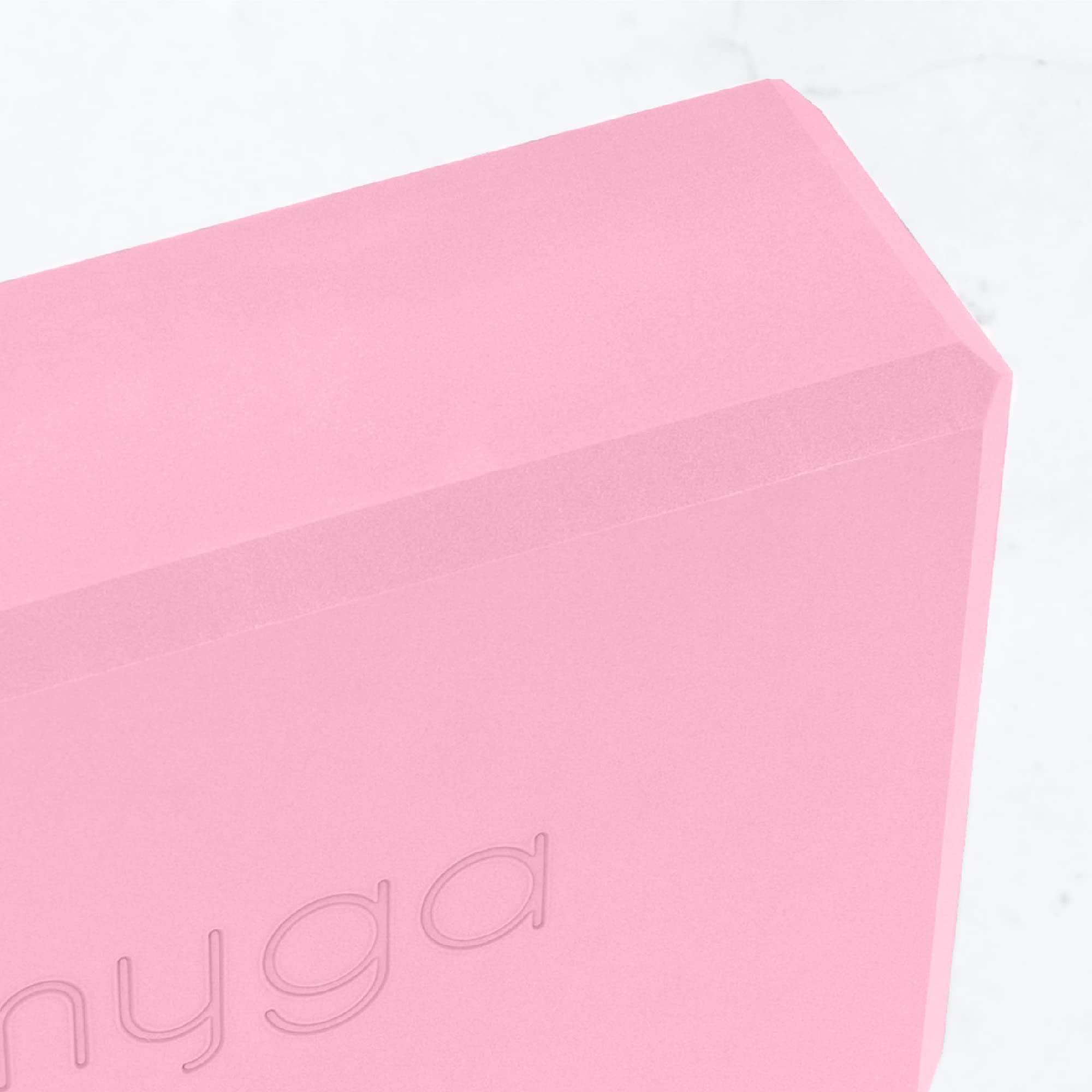 Myga High Density, Soft Cork Yoga Block (Dusty Pink) - Lightweight, Non-Slip, Portable and Odor Resistant Stretching Blocks for Splits