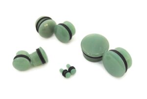 intrepid jewelry green aventurine single flare plugs (8ga (3mm))