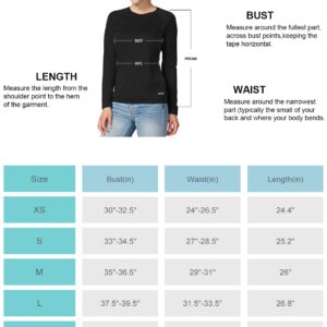 BALEAF Women's Workout Tops Long Sleeve Running Shirts Quick Dry Moisture Wicking Athletic T-Shirts for Exercise Gym Sports Yoga Black Size S