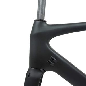 2019 Disc Brake Carbon Fiber Road Frame 14212MM UD Carbon Road Bike Frame Di2 Carbon Fiber Bicycle Frameset 50/53/56/59CM (Black Matte, 53cm)