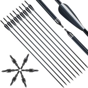 TOPARCHERY Archery 60" Takedown Hunting Recurve Bow and Arrow Set for Adults Practice Competition Longbow Kit 30-50lbs with 6pcs Arrows Right Hand Black