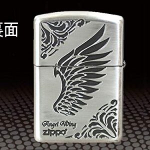 Zippo Armor Case Wing Arabesque Shell Inlay Both Sides Etching Japan Limited Oxidized Silver