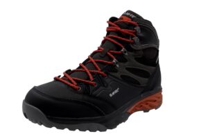 hi-tec men's wild-fire gamekeeper wp chocolate/black/picante mid-top hiking boot - 9 m