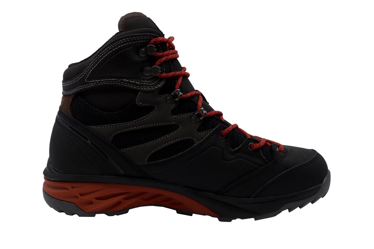 HI-TEC Men's Wild-Fire Gamekeeper Wp Chocolate/Black/Picante Mid-Top Hiking Boot - 9 M