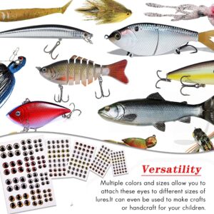 Fishing Lure Eyes, 3D/4D/5D Fly Tying Eyes Lifelike Artificial Realistic Epoxy Fishing Eye for Fishing Lure Making Kit Holographic Fishing Accessories for Fishing Baits DIY